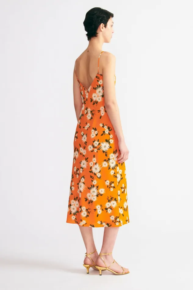Dresses Emilia Wickstead Women Amaris Dress Orange Dahlia Floral Crepe Georgette Dresses Emilia Wickstead Women Amaris Dress Orange Dahlia Floral Crepe Georgette