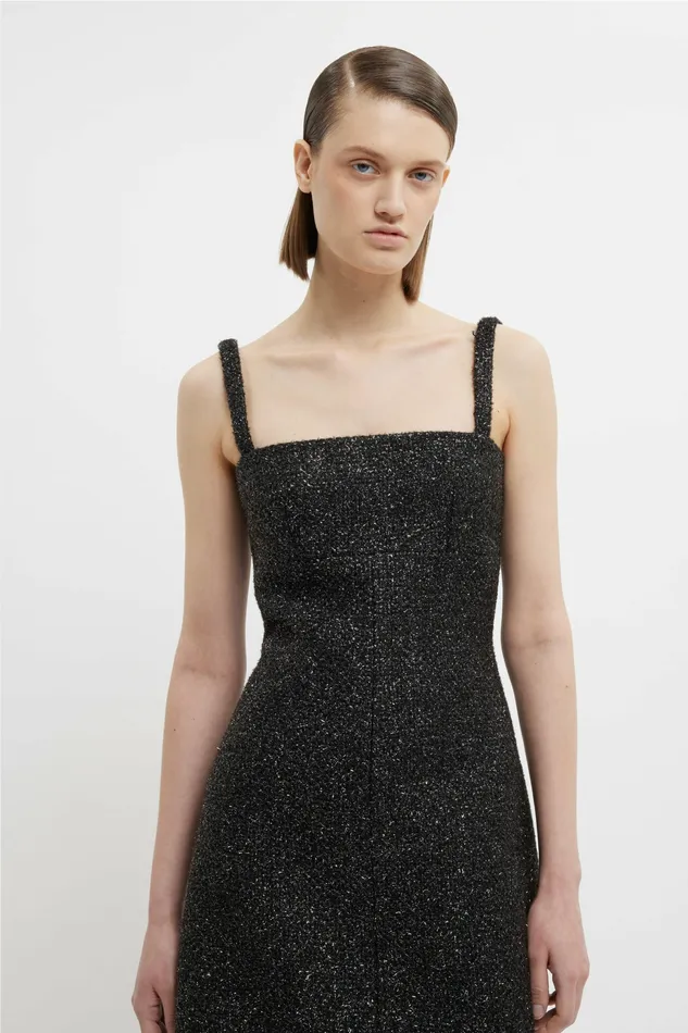 Dresses Emilia Wickstead Women Centaine Dress In Black Disco Tweed Dresses Emilia Wickstead Women Centaine Dress In Black Disco Tweed