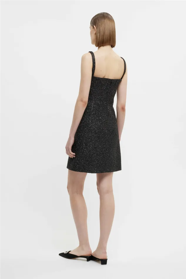 Dresses Emilia Wickstead Women Centaine Dress In Black Disco Tweed Dresses Emilia Wickstead Women Centaine Dress In Black Disco Tweed