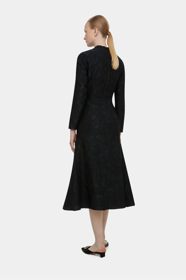 Dresses Emilia Wickstead Women Seneca Dress in Black Embellished Wool Dresses Emilia Wickstead Women Seneca Dress in Black Embellished Wool