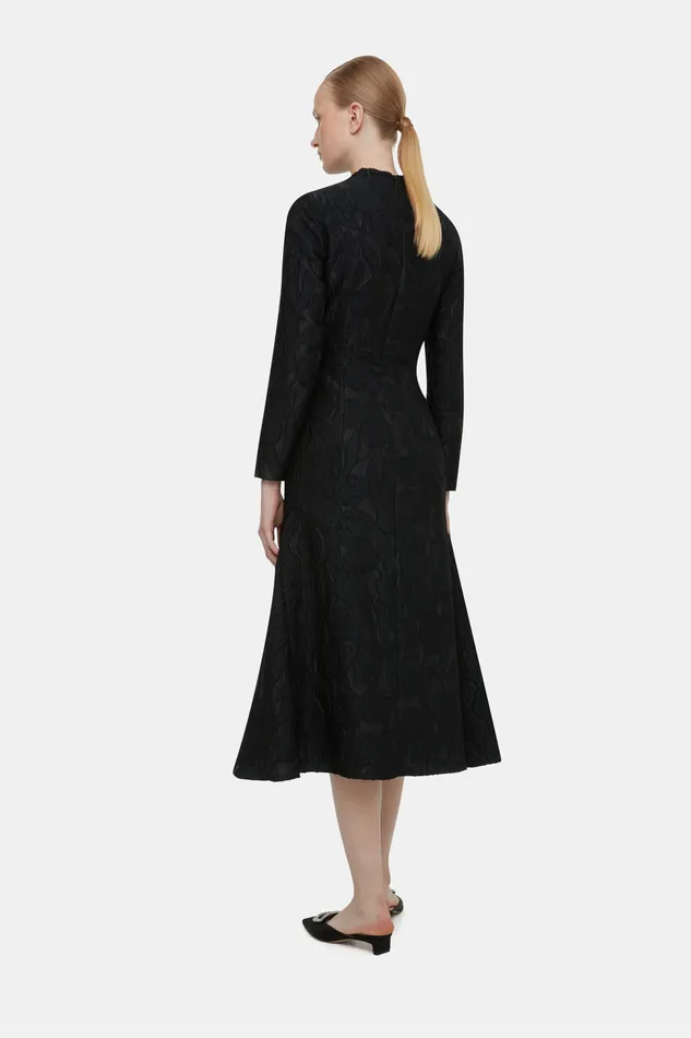 Dresses Emilia Wickstead Women Seneca Dress in Black Embellished Wool Dresses Emilia Wickstead Women Seneca Dress in Black Embellished Wool