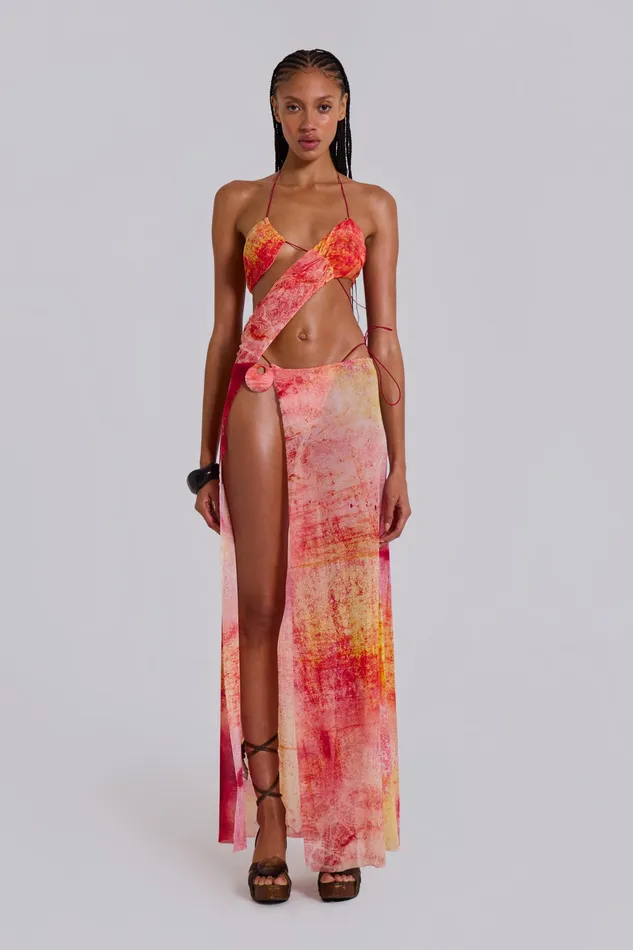 Dresses Jaded London Women Cantha Asymmetric Cut Out Maxi Dress in Sunset
