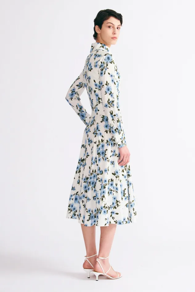 Dresses Jancine Dress In Blue Floral Print Bibione Cotton 8211 Emilia Wickstead Women