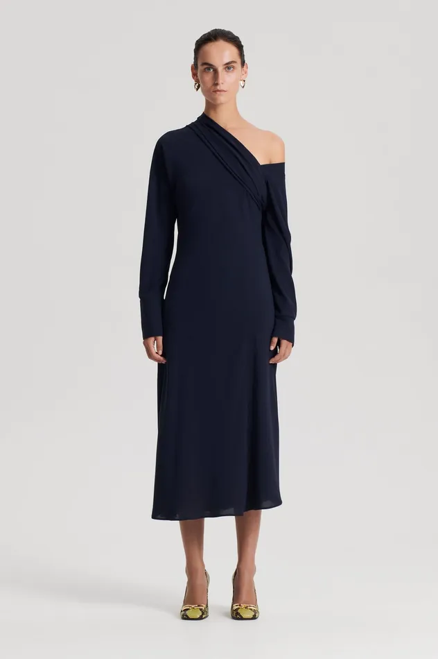 Dresses Scanlan Theodore Women CRAVAT DRESS NAVY Dresses Scanlan Theodore Women CRAVAT DRESS NAVY