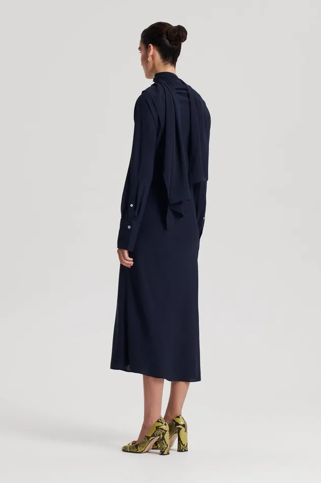 Dresses Scanlan Theodore Women CRAVAT DRESS NAVY Dresses Scanlan Theodore Women CRAVAT DRESS NAVY