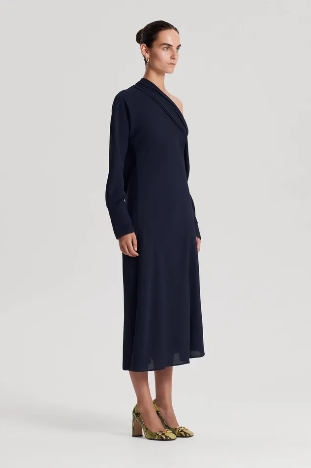 Dresses Scanlan Theodore Women CRAVAT DRESS NAVY Dresses Scanlan Theodore Women CRAVAT DRESS NAVY