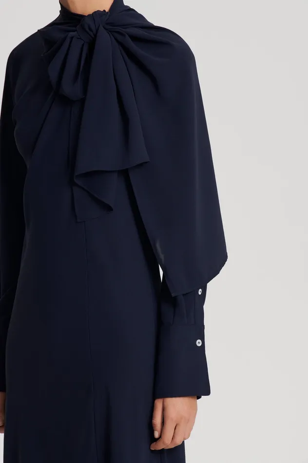 Dresses Scanlan Theodore Women CRAVAT DRESS NAVY Dresses Scanlan Theodore Women CRAVAT DRESS NAVY