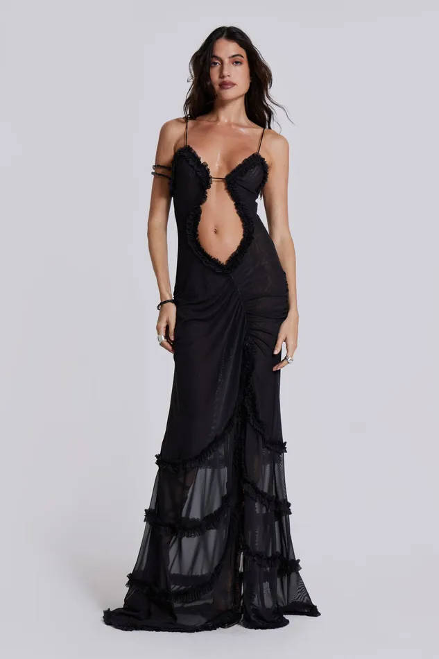 Dresses Shop Fatale Maxi Dress in Midnight Black 8211 Jaded London Women