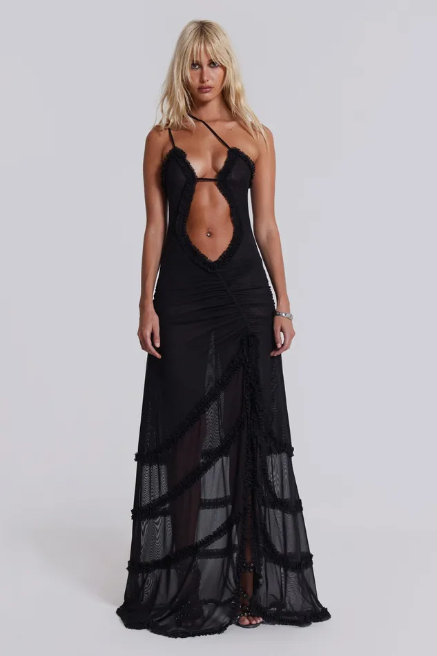 Dresses Shop Fatale Maxi Dress in Midnight Black 8211 Jaded London Women