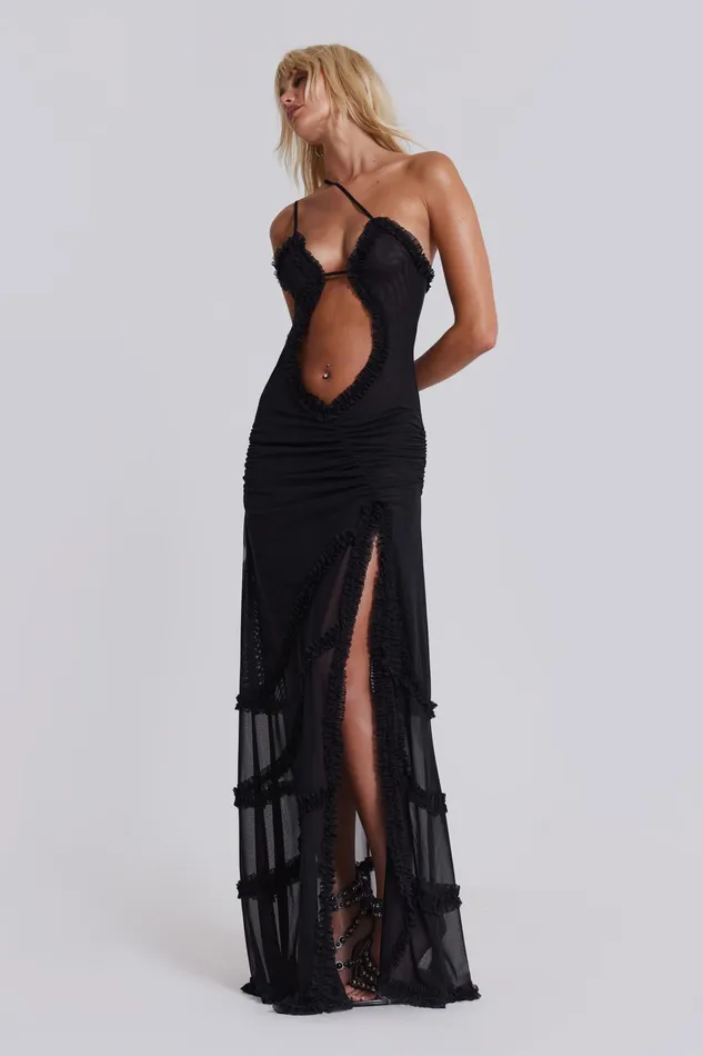 Dresses Shop Fatale Maxi Dress in Midnight Black 8211 Jaded London Women