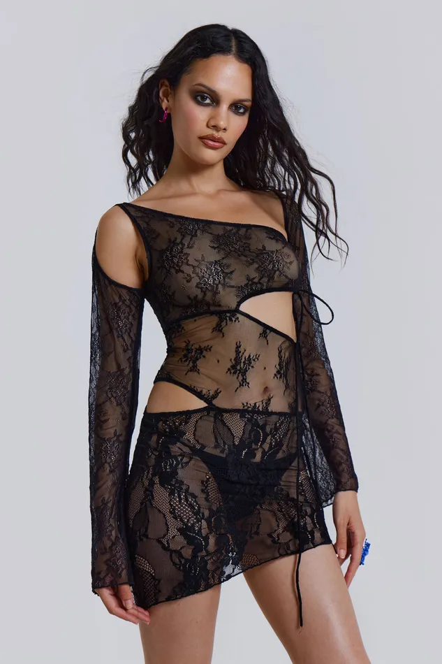 Dresses Shop Siren Mini Dress in Black Jaded London Women