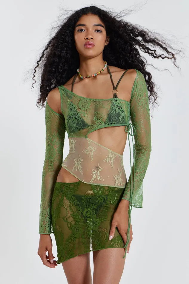 Dresses Shop Siren Mini Dress In Green Jaded London Women