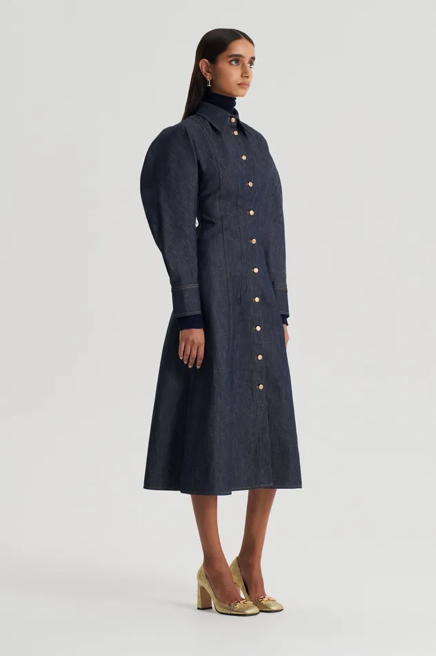 Dresses Women DENIM COCOON SLEEVE MIDI DRESS INDIGO B Scanlan Theodore Dresses Women DENIM COCOON SLEEVE MIDI DRESS INDIGO B Scanlan Theodore
