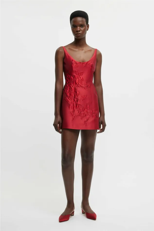 Dresses Women Einna Dress In Red Graphic Rose Jacquard Emilia Wickstead