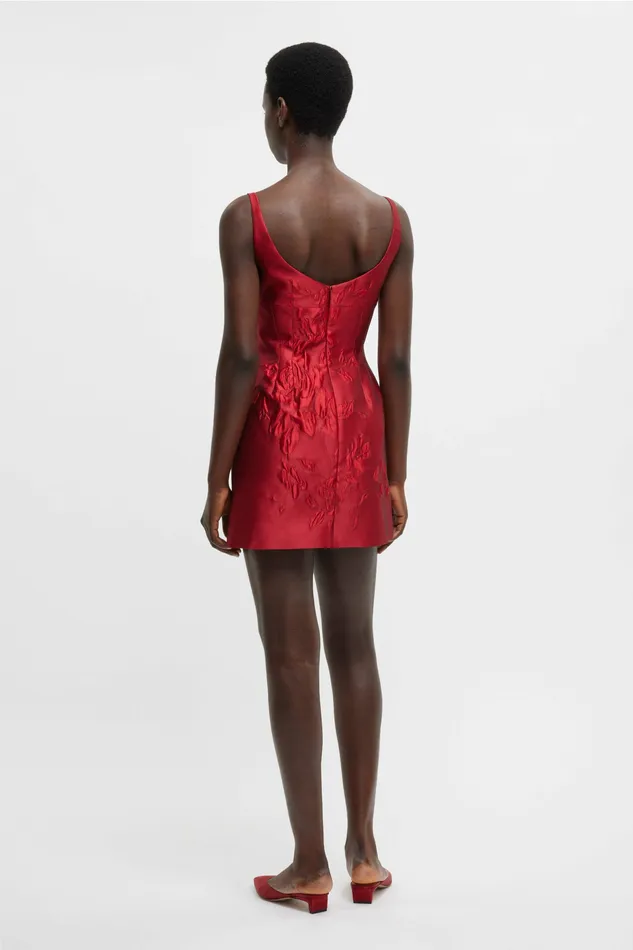 Dresses Women Einna Dress In Red Graphic Rose Jacquard Emilia Wickstead
