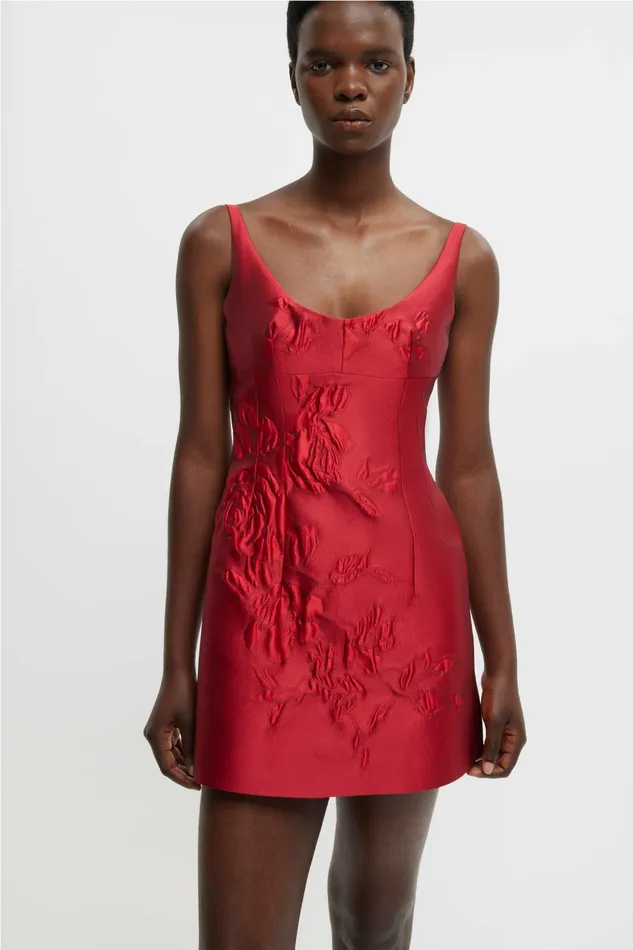 Dresses Women Einna Dress In Red Graphic Rose Jacquard Emilia Wickstead