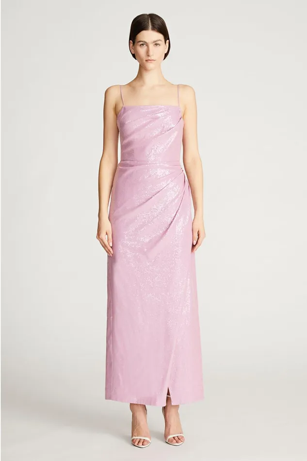 Dresses Women Halston Alania Gown In Stretch Sequin Wisteria