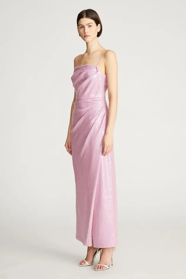 Dresses Women Halston Alania Gown In Stretch Sequin Wisteria Dresses Women Halston Alania Gown In Stretch Sequin Wisteria