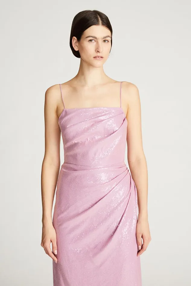 Dresses Women Halston Alania Gown In Stretch Sequin Wisteria Dresses Women Halston Alania Gown In Stretch Sequin Wisteria