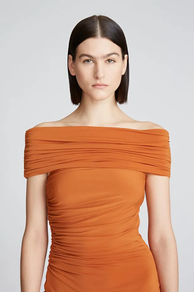 Dresses Women Halston Aliana Dress In Jersey Amber