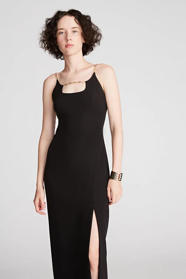 Dresses Women Halston Alli Gown In Stretch Crepe Black