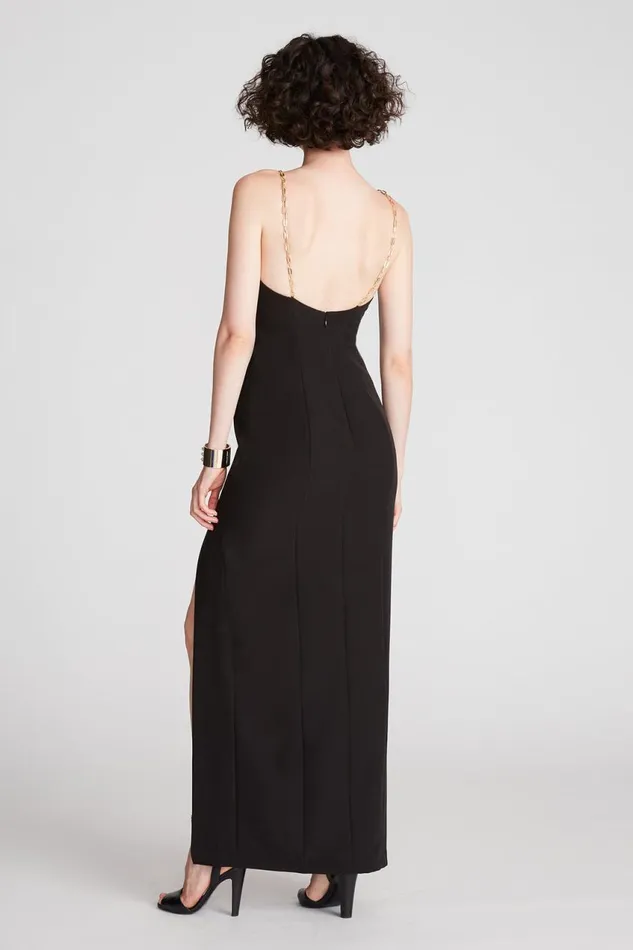 Dresses Women Halston Alli Gown In Stretch Crepe Black
