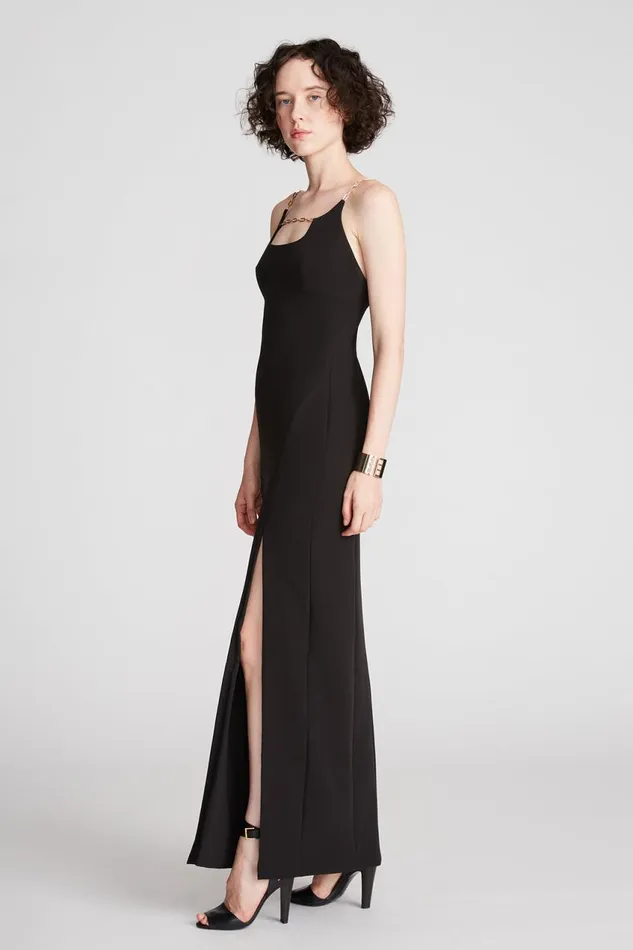 Dresses Women Halston Alli Gown In Stretch Crepe Black