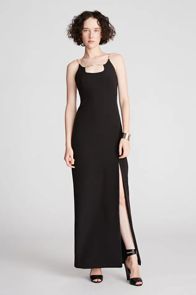 Dresses Women Halston Alli Gown In Stretch Crepe Black