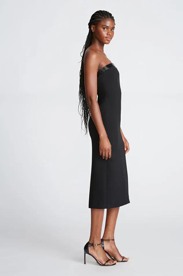 Dresses Women Halston Brielle Dress In Stretch Crepe Black