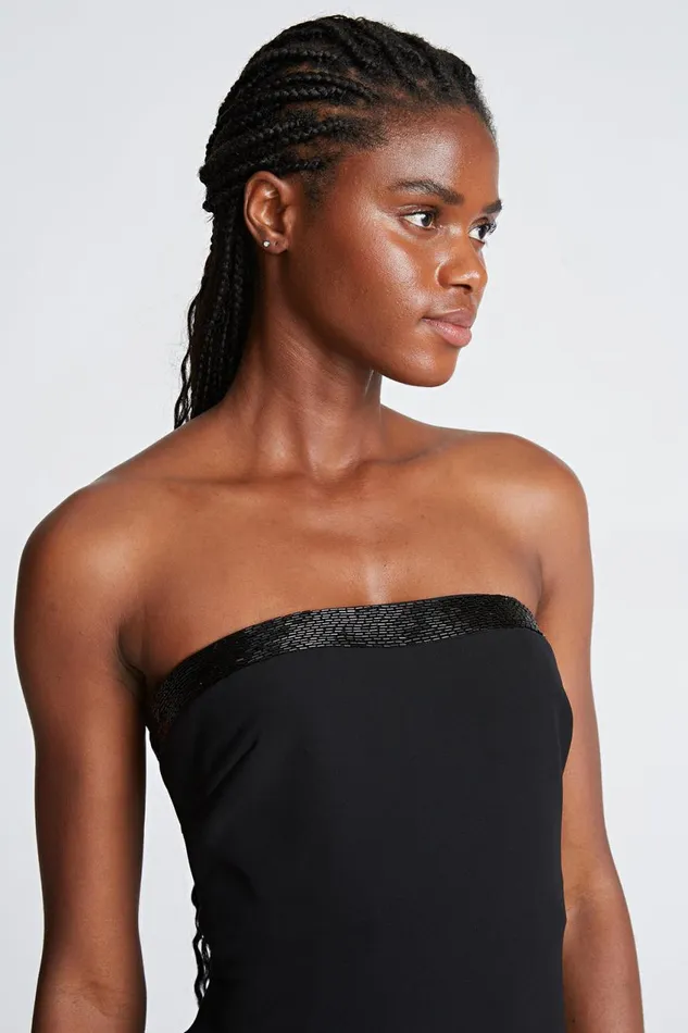 Dresses Women Halston Brielle Dress In Stretch Crepe Black