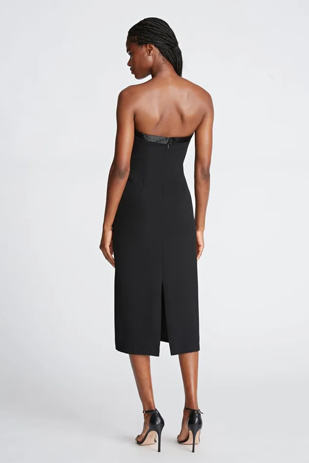 Dresses Women Halston Brielle Dress In Stretch Crepe Black