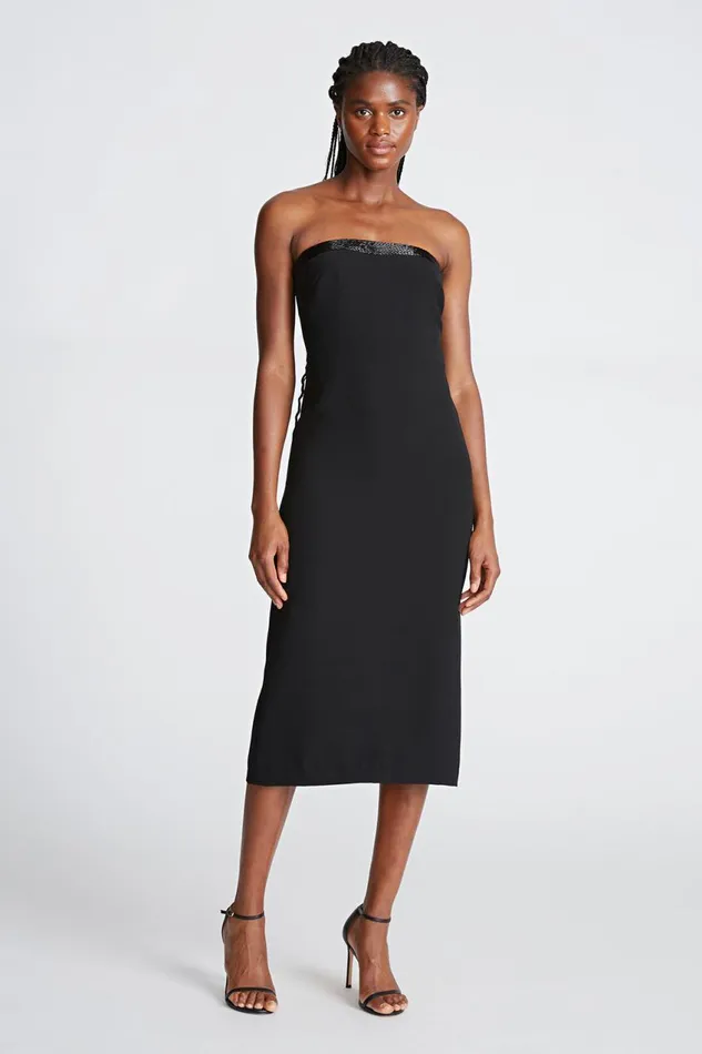 Dresses Women Halston Brielle Dress In Stretch Crepe Black