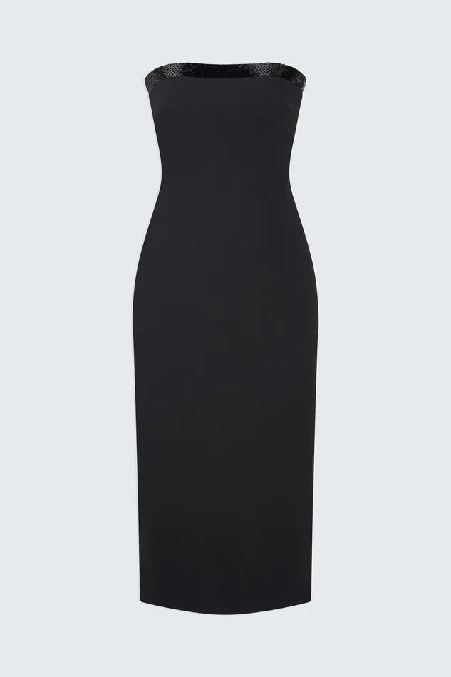 Dresses Women Halston Brielle Dress In Stretch Crepe Black