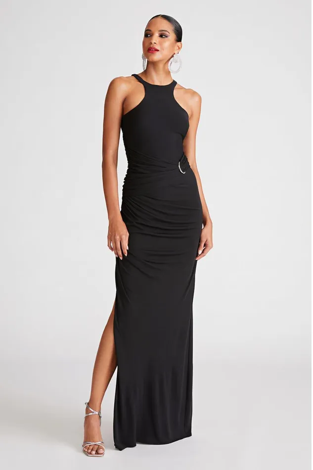 Dresses Women Halston Lang Gown In Jersey Black