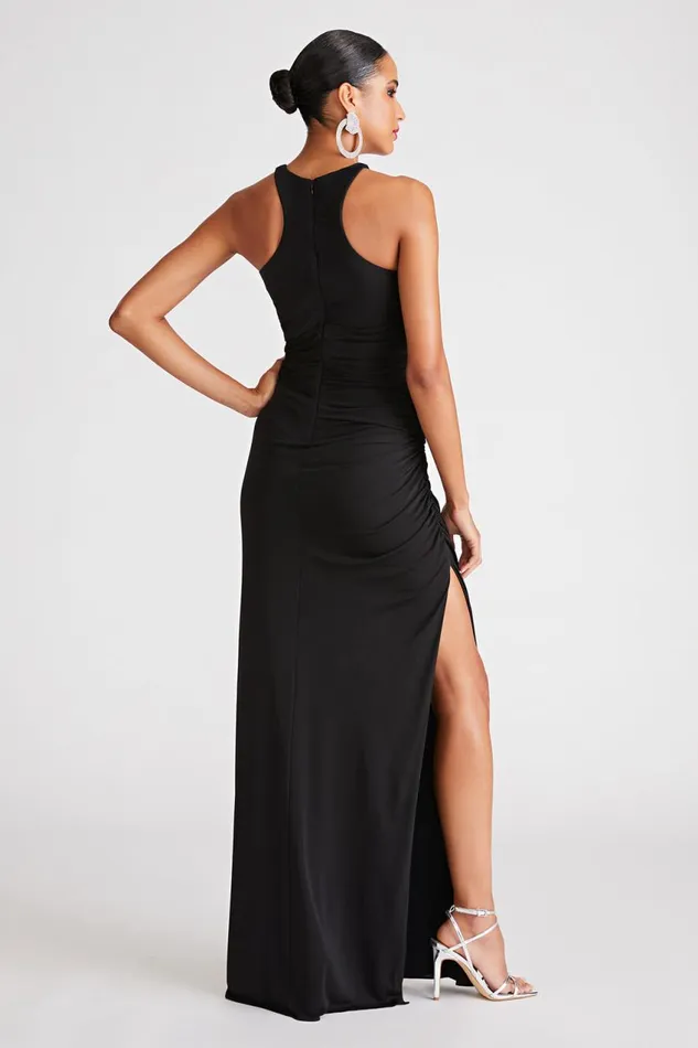 Dresses Women Halston Lang Gown In Jersey Black