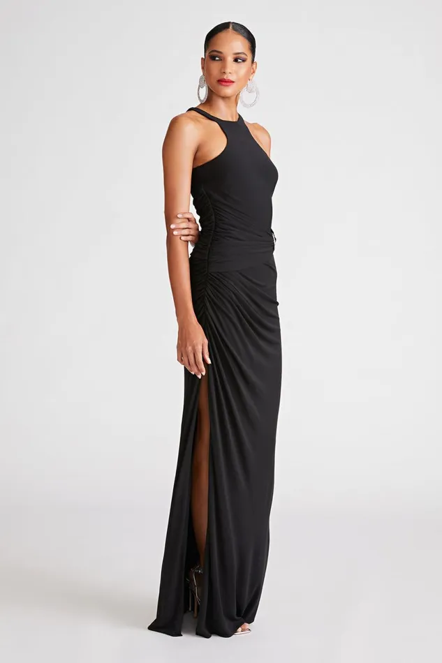 Dresses Women Halston Lang Gown In Jersey Black