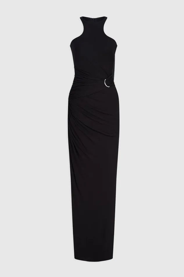 Dresses Women Halston Lang Gown In Jersey Black