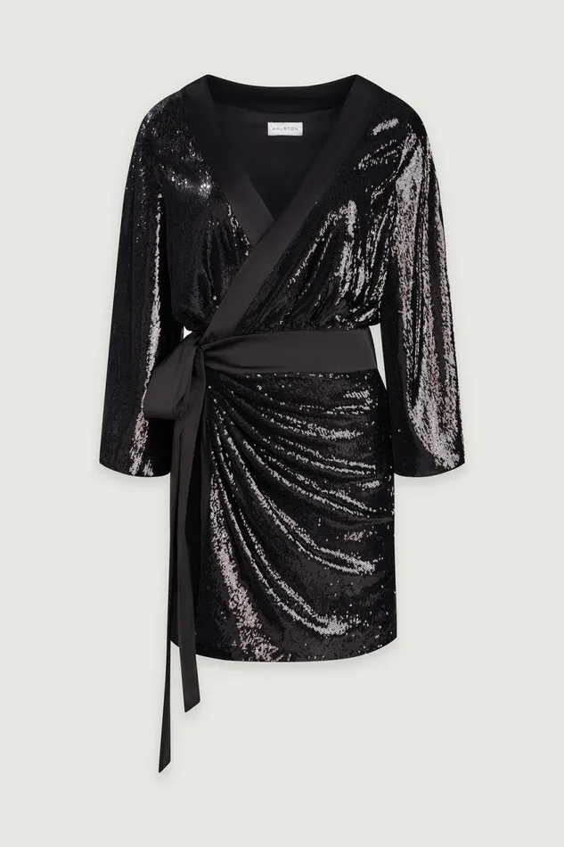 Dresses Women Halston Saga Dress In Sequin Black