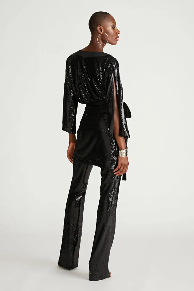 Dresses Women Halston Saga Dress In Sequin Black