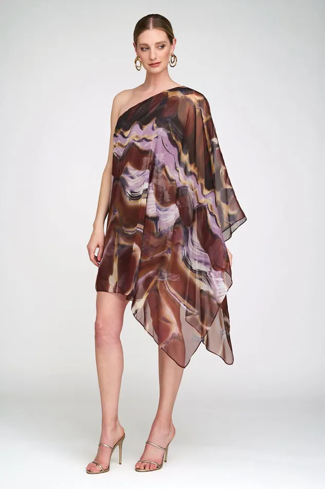 Dresses Women Halston Shi Dress In Sequin and Chiffon Earth Strata