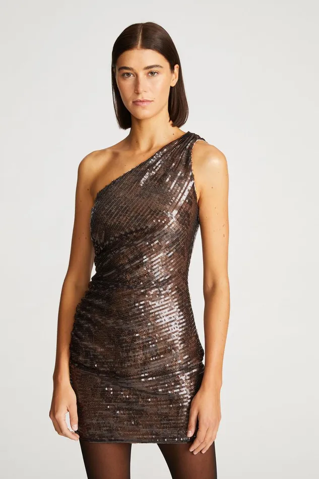 Dresses Women Halston Shyla Dress In Lace Sequin Umber