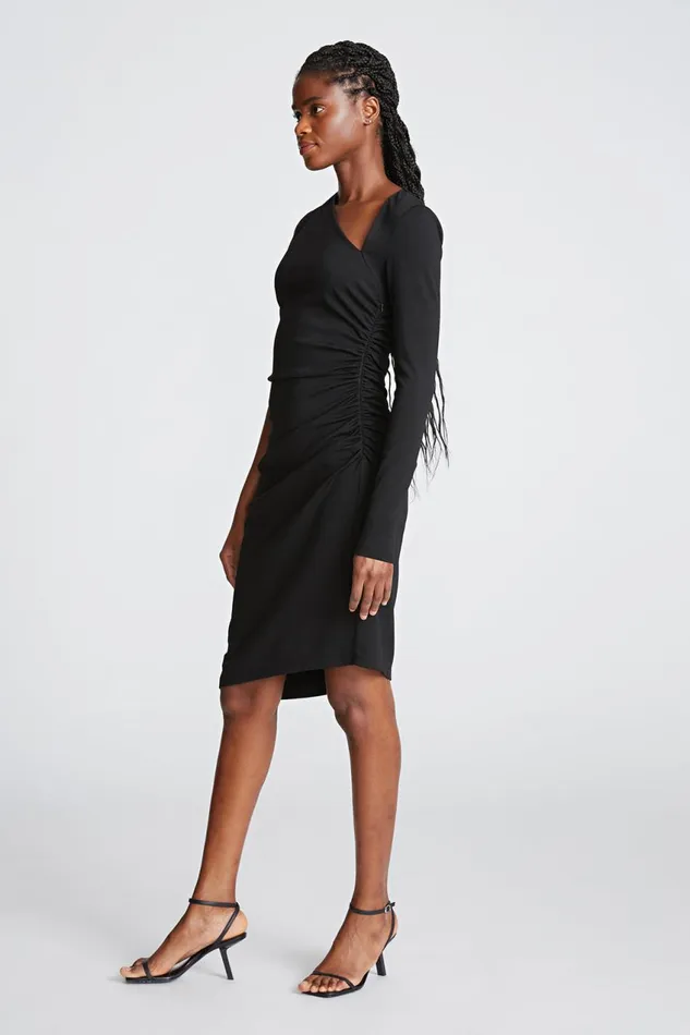 Dresses Women Halston Skyler Dress In Knit Suiting Black