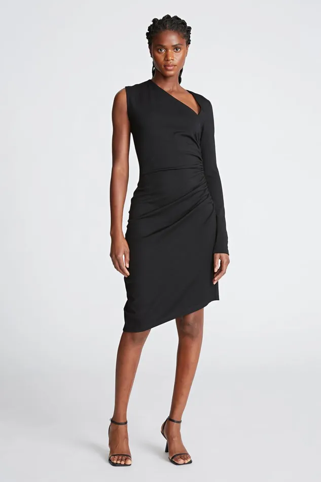 Dresses Women Halston Skyler Dress In Knit Suiting Black