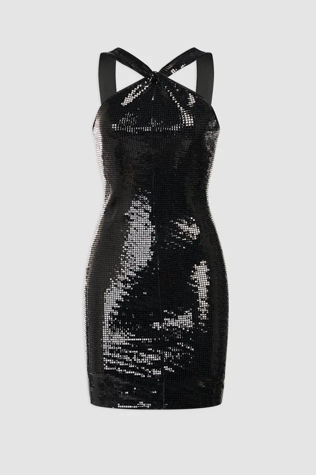 Dresses Women Halston Tobi Dress In Square Foil Black