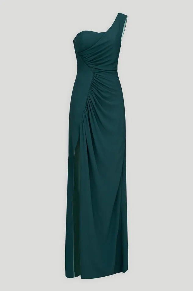Dresses Women Halston Verdianna Gown In Fluid Crepe Lowden Green