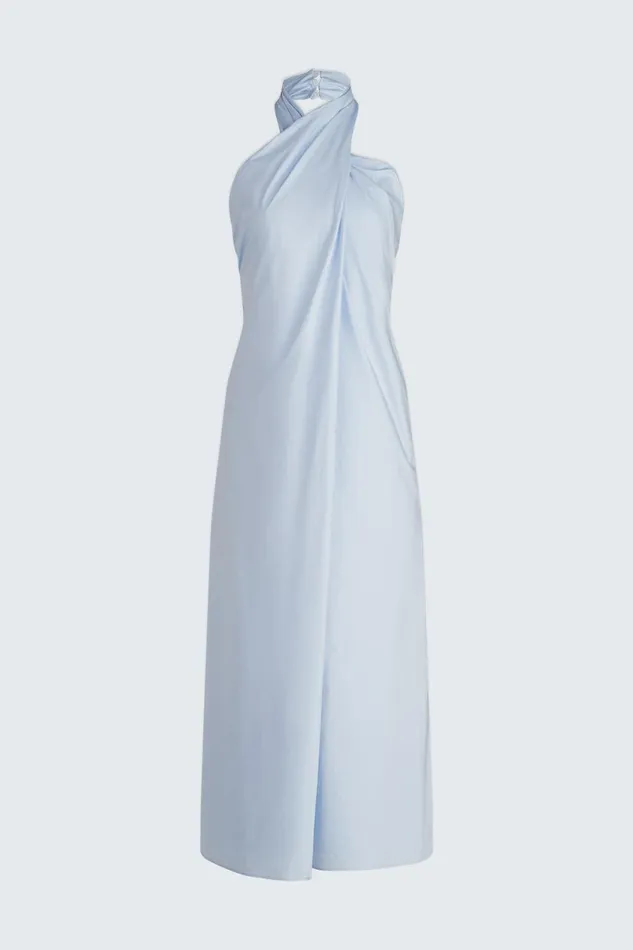 Dresses Women Halston Zoie Dress In Cotton Shirting Lt Powder