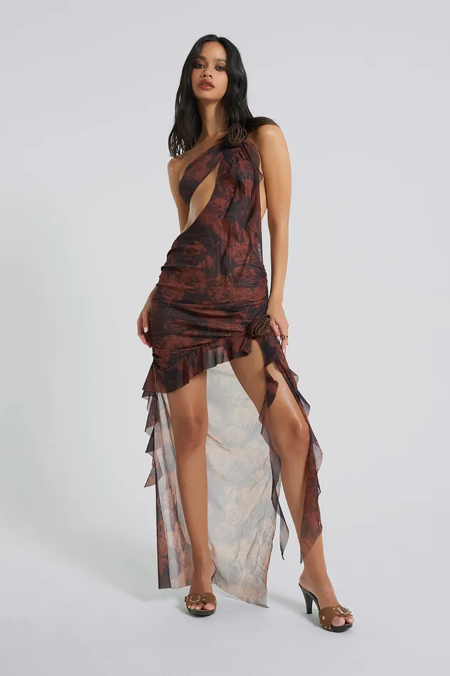 Dresses Women Jaded London Shop Athena One Shoulder Draped Maxi Dress