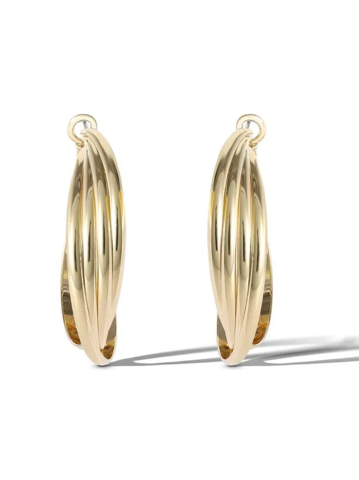 Earrings Accessories Jessica Simpson Twisted Layered Hoop Earrings In Gold