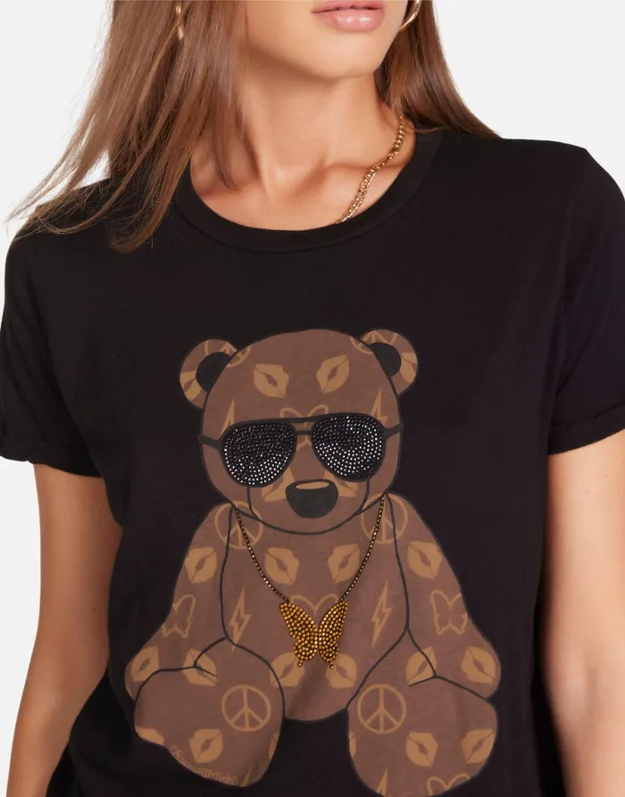 Edda Designer Bear Black Women039s Lauren Moshi Short Sleeve