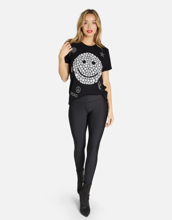 Edda Diamond Happyface Black Women039s Lauren Moshi Short Sleeve